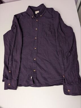 Marine Layer Purple Gingham Button-Down Shirt